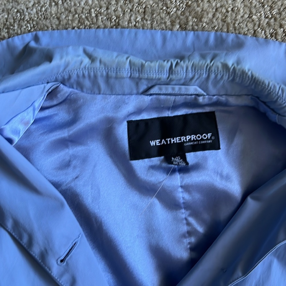 Weatherproof Garment Company Women's Trench Coat Jacket Periwinkle Blue L - Picture 15 of 17